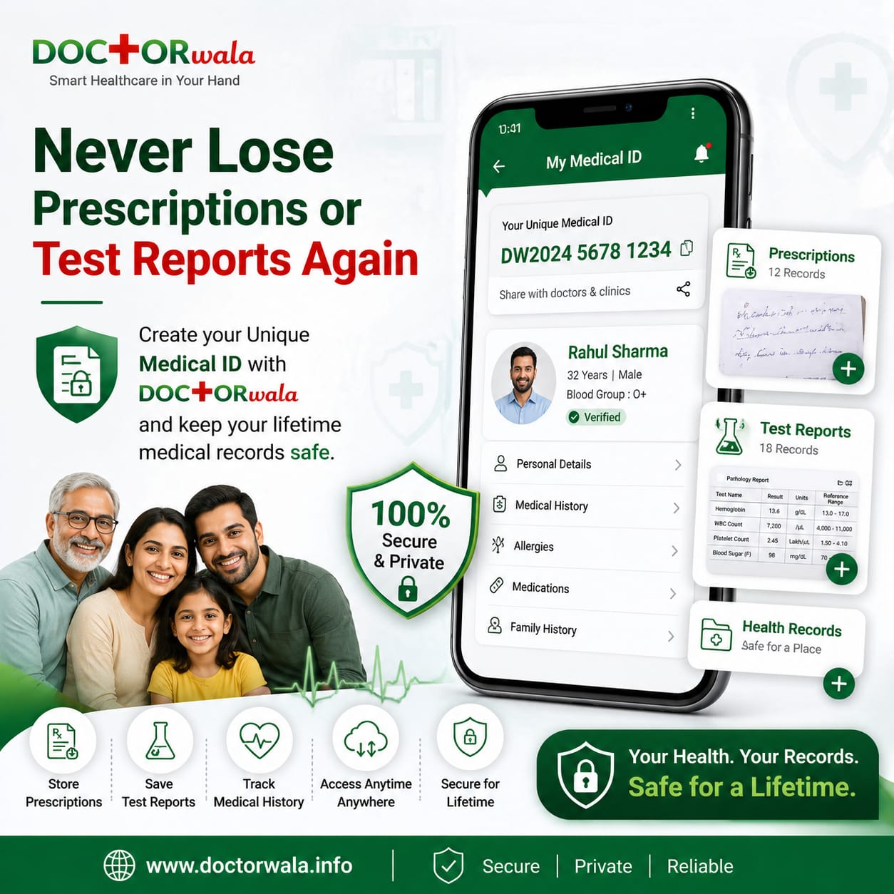 Never Lose a Prescription or Test Report Again — DOCTORWALA Has You Covered